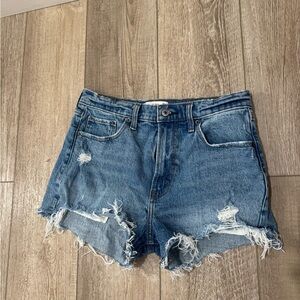 Abercrombie & Fitch Blue Distressed Jean Shorts